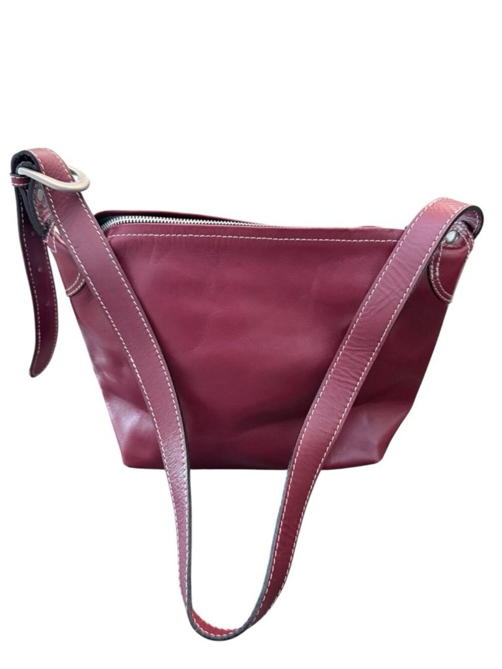 Latico Zip Close Footed Shoulder Bag 12" x 9" x 5"  14.5" Drop As Shown